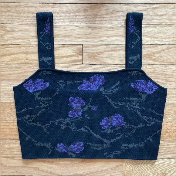 💜 EUC Vince Orchid cashmere & wool blend bralette tank top - Picture 1 of 14